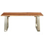 Voir la diapositive 2 : VIDAXL Table basse 100x60x40 cm Bois d'acacia et acier inoxydable