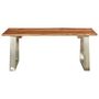 Voir la diapositive 2 : VIDAXL Table basse 100x60x40 cm Bois d'acacia et acier inoxydable