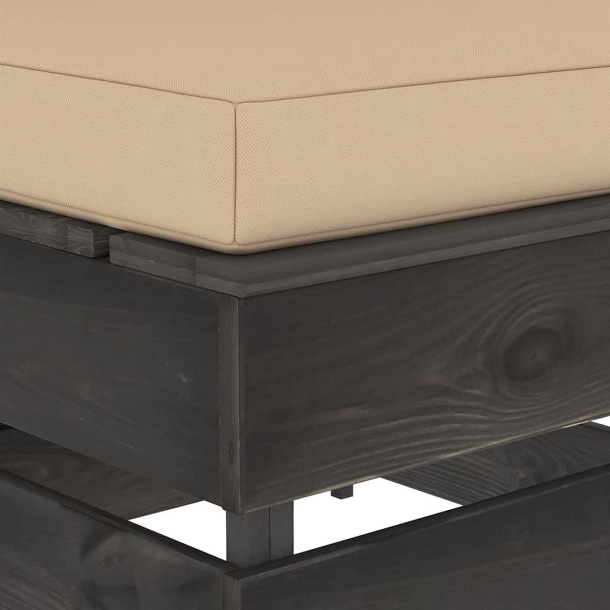Voir la diapositive 4 : VIDAXL Pouf sectionnel avec coussin Bois impregne de gris