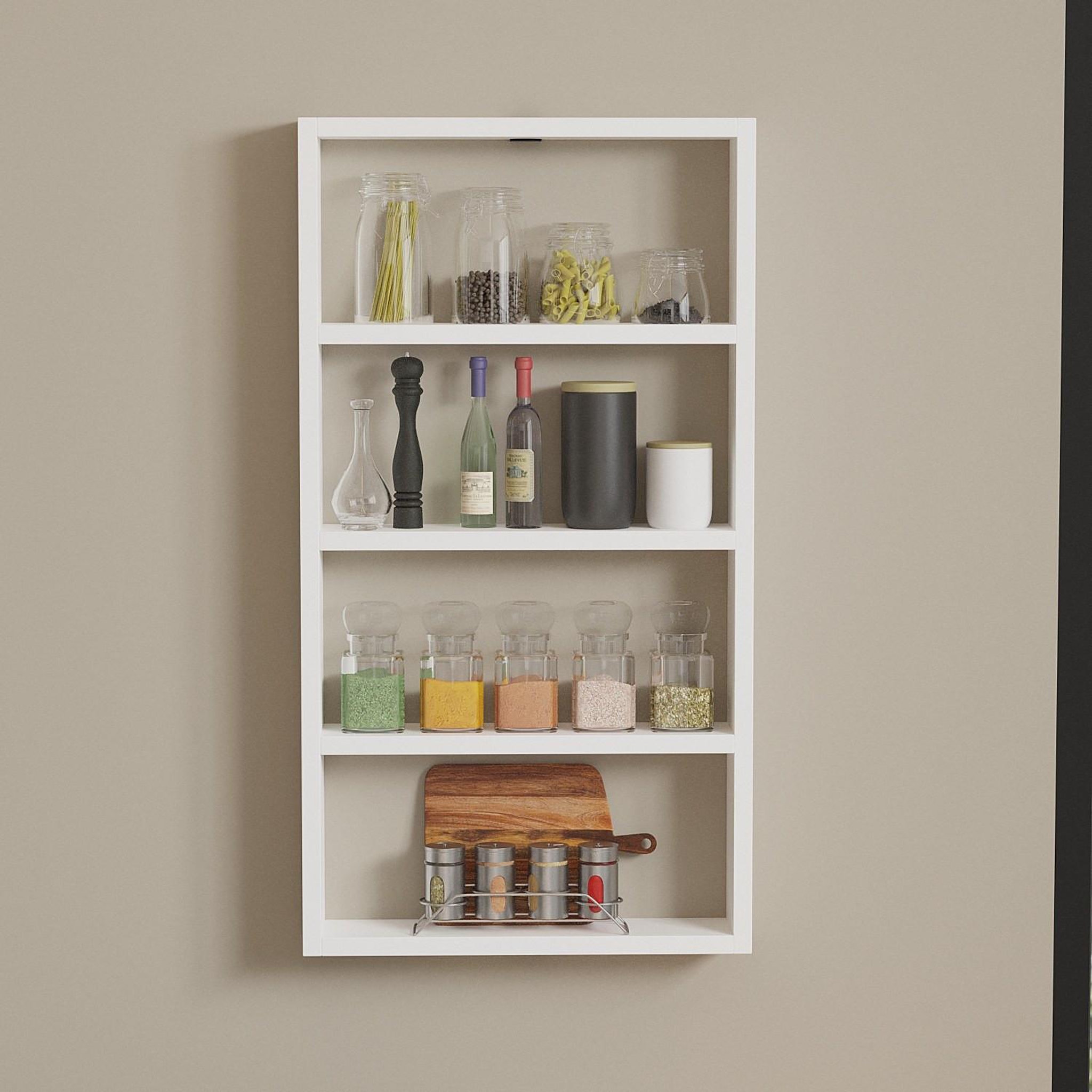 Voir la diapositive 3 : Habitat et Jardin Étagère murale en bois  quatro  - 43 x 9 x 80 cm - blanc