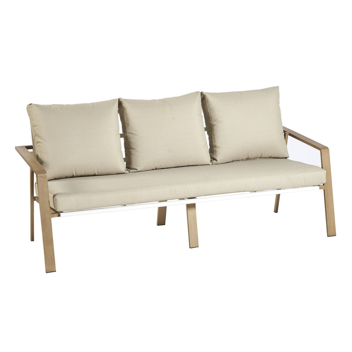 GARDENSTAR Salon bas de jardin - 6 places - Aluminium - Imitation bois