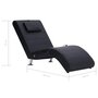 Voir la diapositive 6 : VIDAXL Chaise longue de massage avec oreiller Noir Similicuir