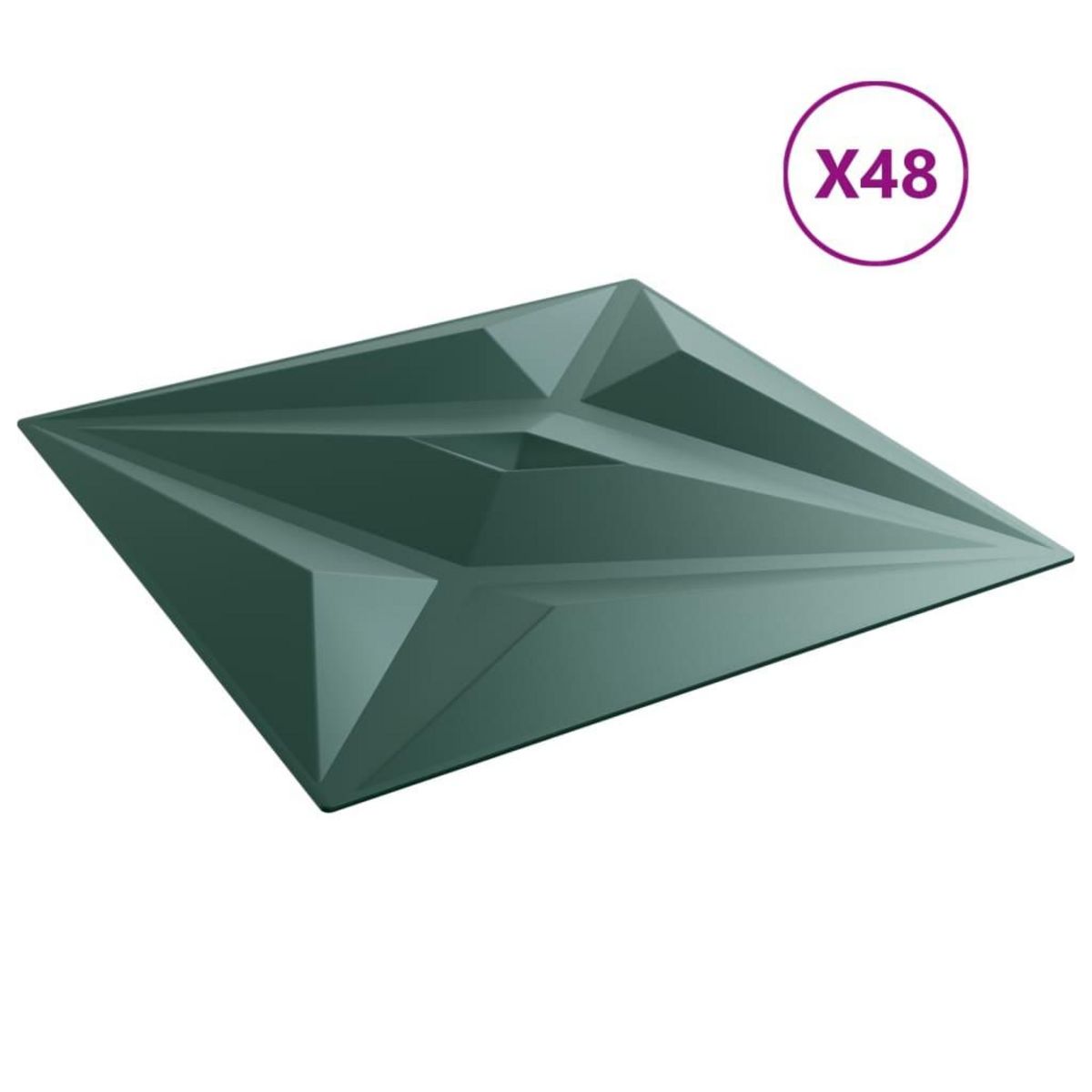 VIDAXL Panneaux muraux 48 pcs vert 50x50 cm XPS 12 m² etoile