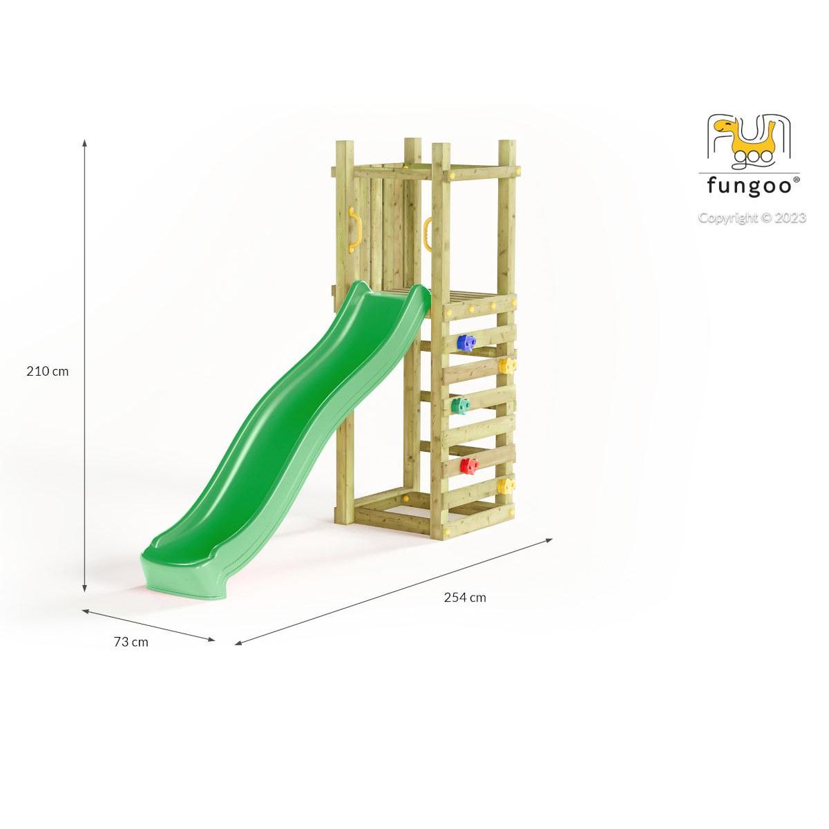 Fungoo Aire de jeux Funny 3 Light avec tour et mur d'escalade - Fungoo