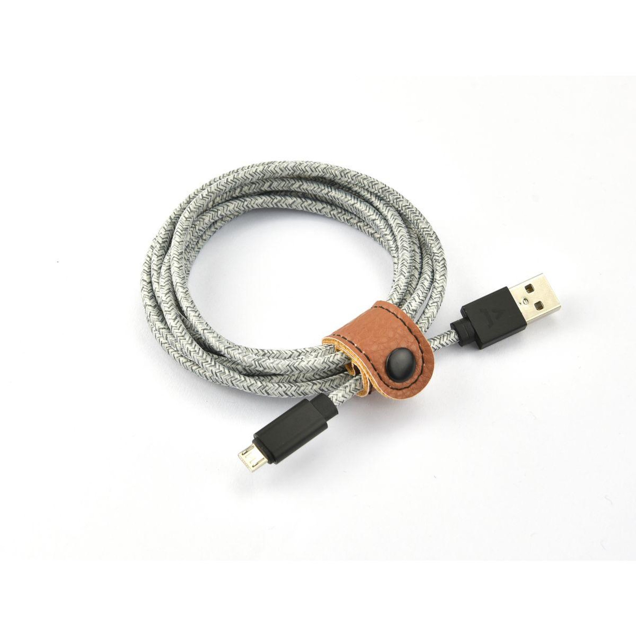 ADEQWAT Câble micro USB vers USB 2M tréssé Gris
