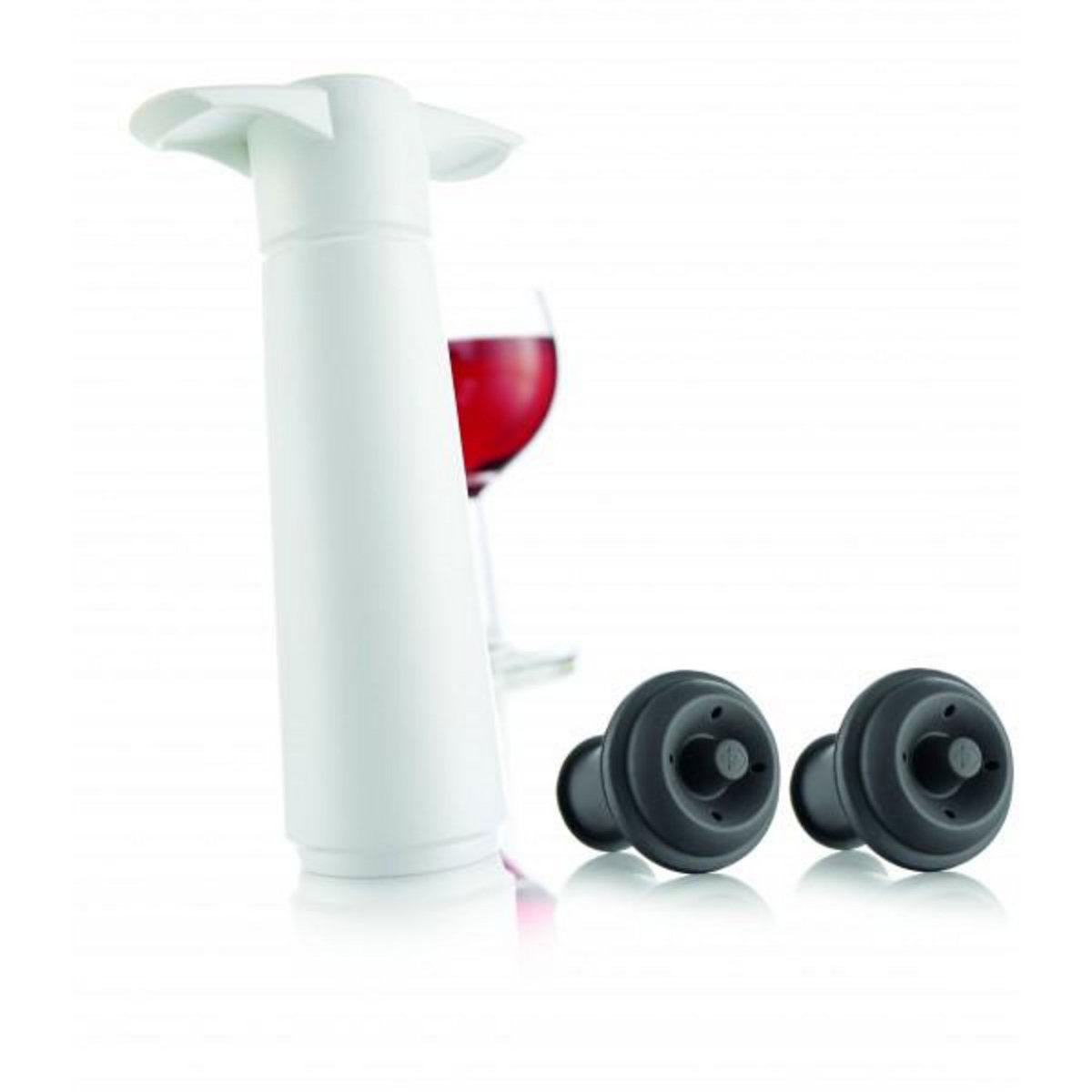 Vacu vin Coffret pompe à vide + 2 bouchons blanc - 09812606