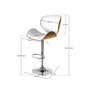 Voir la diapositive 4 : Rendez vous déco Chaise de bar réglable 63/84 cm en cuir synthétique blanc-Baudoin