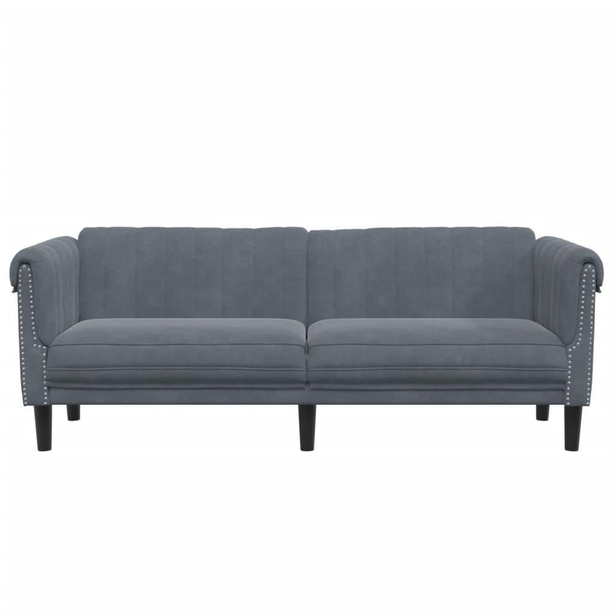 Voir la diapositive 4 : VIDAXL Canape a 3 places gris fonce velours