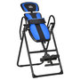 Voir la diapositive 1 : HOMCOM Table d'inversion pliable réglable antidérapante charge max. 110 Kg acier synthétique bleu noir