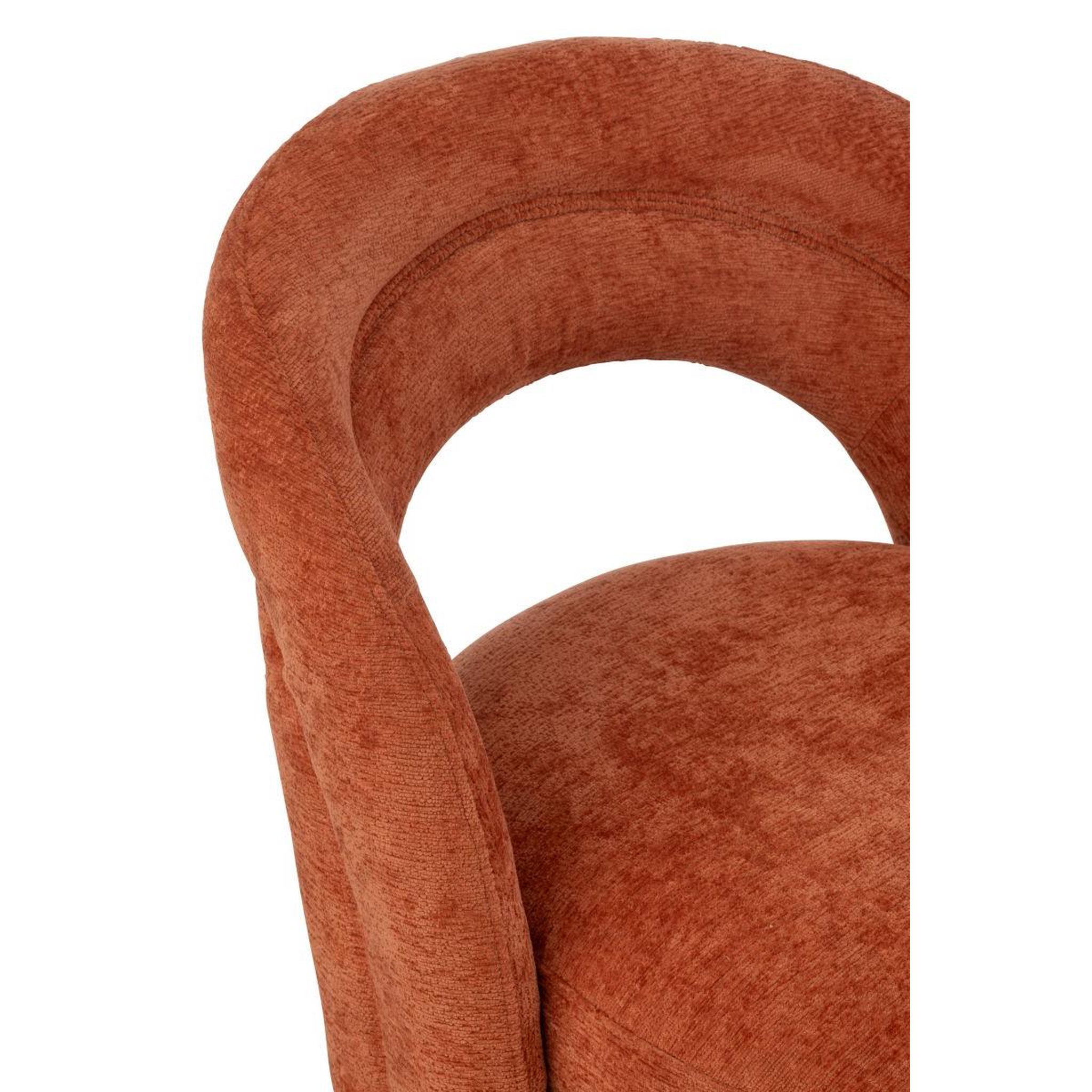 Voir la diapositive 5 : J-LINE Fauteuil design arrondi  anise  80cm orange rouille