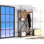 Voir la diapositive 3 : TOILINUX Porte manteau design industriel Sapphire - L. 90 x H. 180 cm - Noir