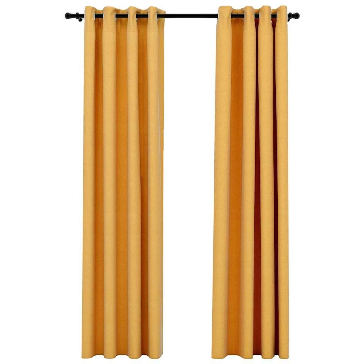 VIDAXL Rideaux occultants Aspect lin a œillets 2 pcs Jaune 140x245 cm
