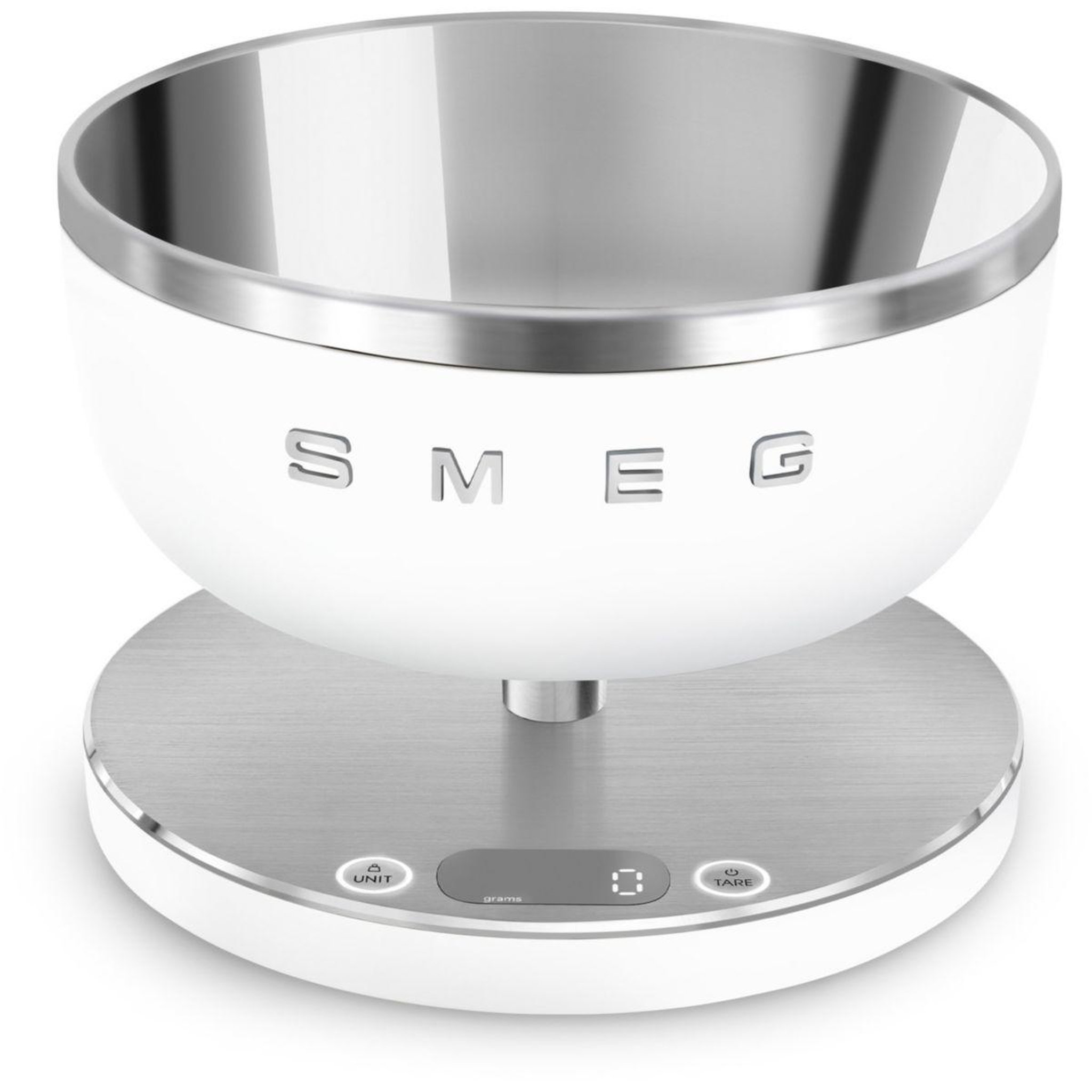 Voir la diapositive 1 : SMEG Balance de cuisine KSC01WHMWW blanche