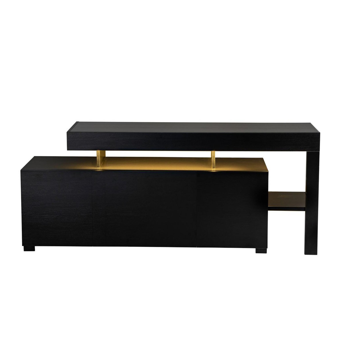 Habitat et Jardin Meuble TV en bois  Beliz  192 x 37 x 53 cm - Bois Noir