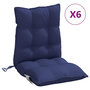 Voir la diapositive 2 : VIDAXL Coussins de chaise a dossier bas lot de 6 bleu marine