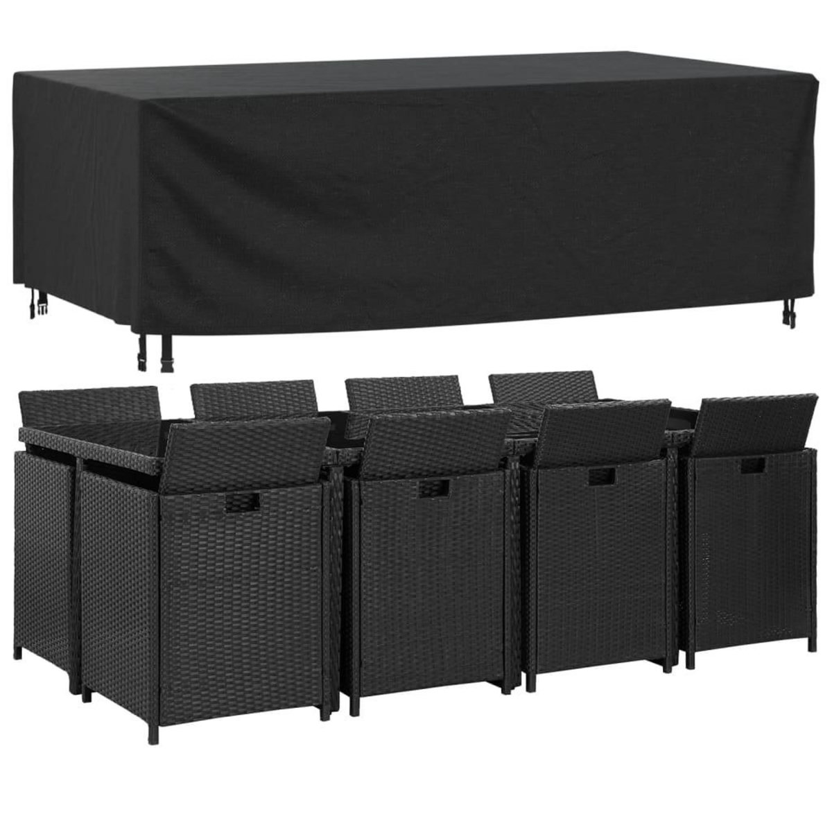 VIDAXL Housse de salon de jardin noir 229x113x73 cm impermeable 420D