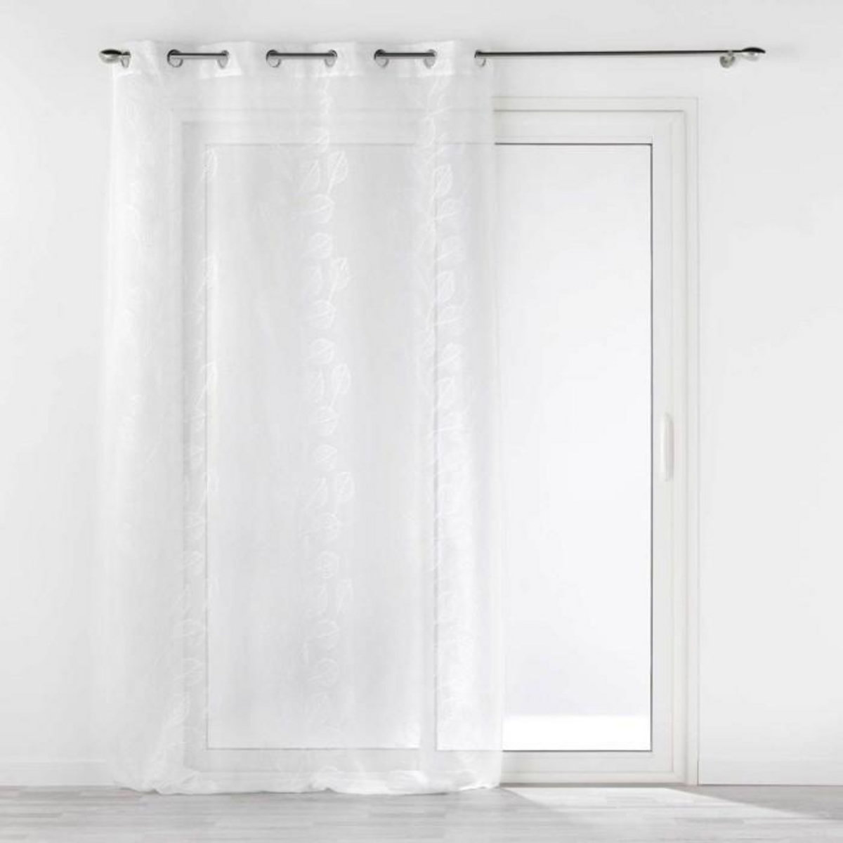 Paris Prix Rideau Voilage à Œillets  Brodé Edenia  140x240cm Blanc