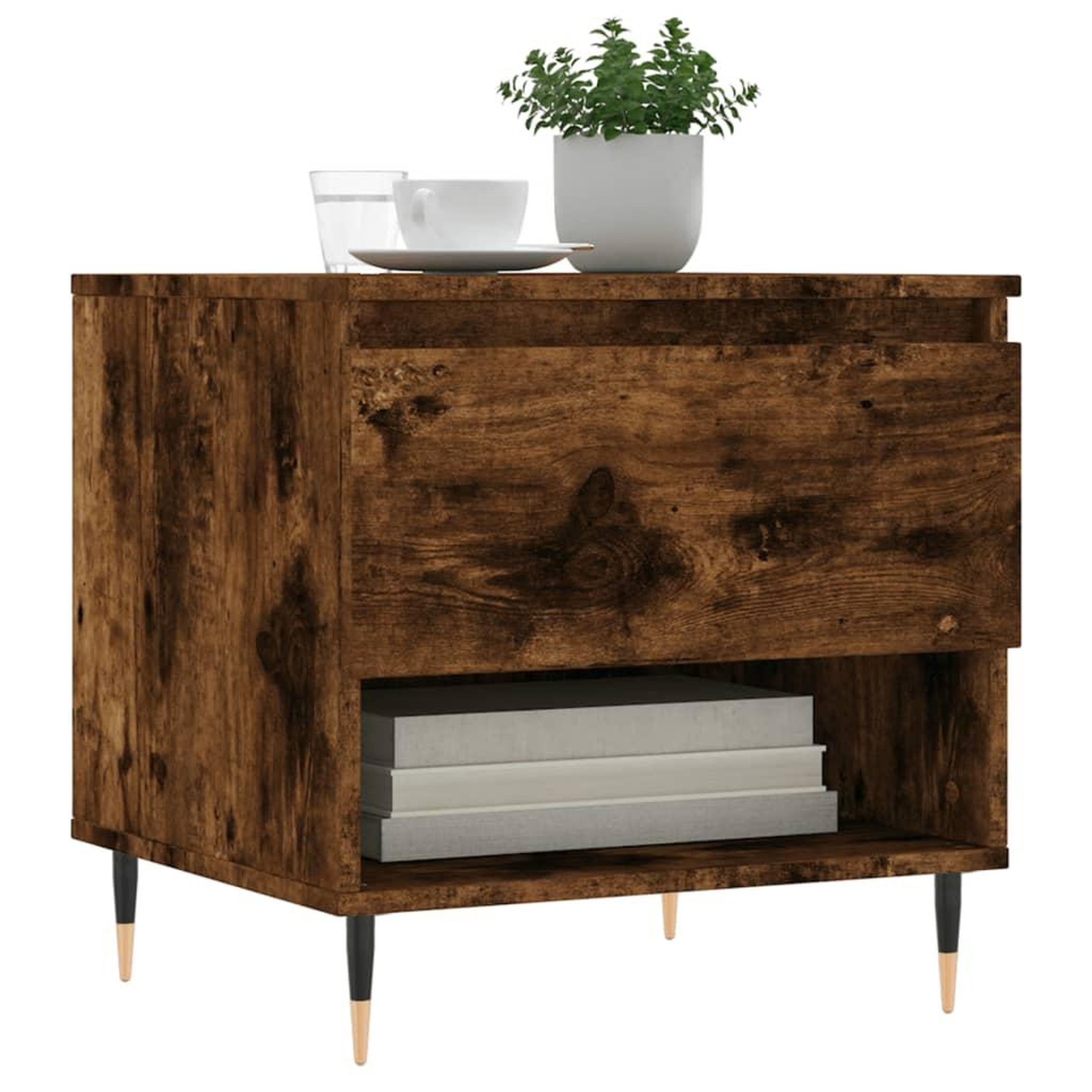 Voir la diapositive 3 : VIDAXL Tables basses 2 pcs chene fume 50x46x50 cm bois d'ingenierie