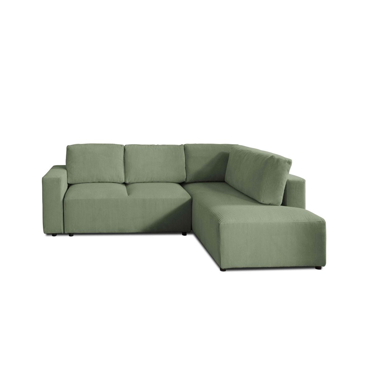 LISA DESIGN Livy - canapé d'angle convertible - avec coffre - en velours côtelé - 5 places - droit