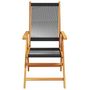 Voir la diapositive 4 : VIDAXL Chaises inclinables de jardin lot de 4 noir bois massif acacia