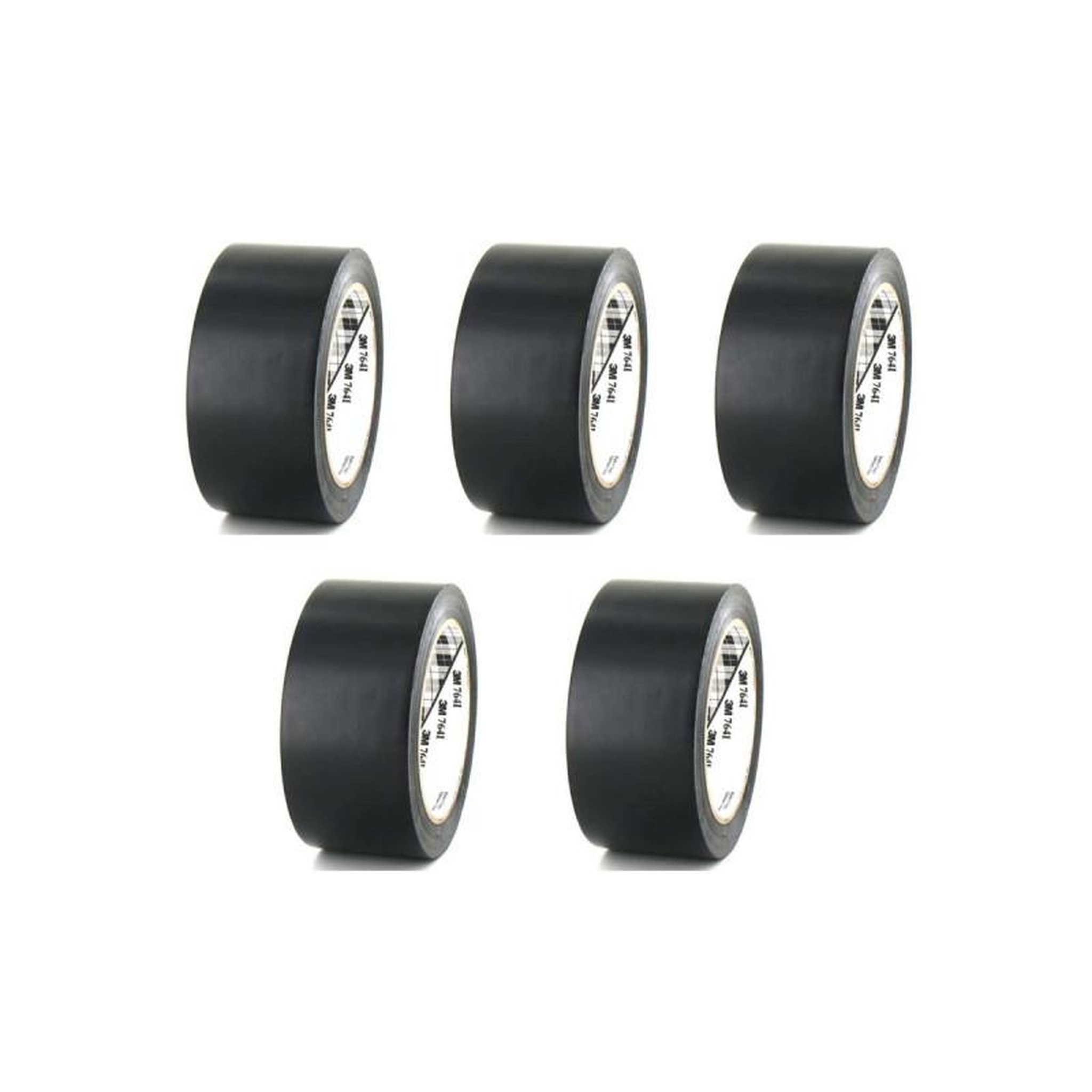 3M Lot de 5 rubans adhésifs vinyle 3m - noir - 50mm - 764n-50