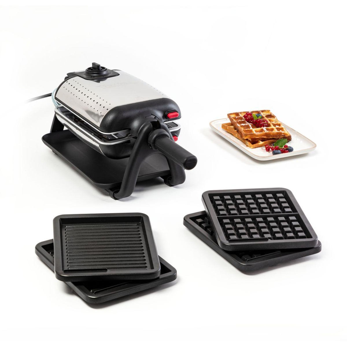 TEFAL Croque, gaufre, gaufrette, gril WM755D12 -WM75 Gaufrier KING SIZE 4 en 1