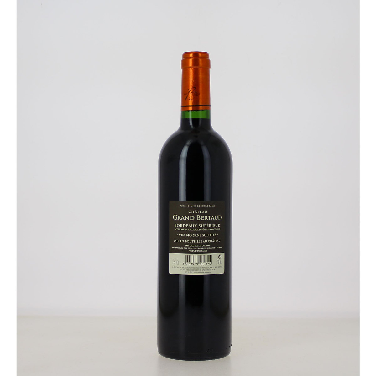 Bio Château Grand Bertaud Bordeaux Supérieur Rouge 2016