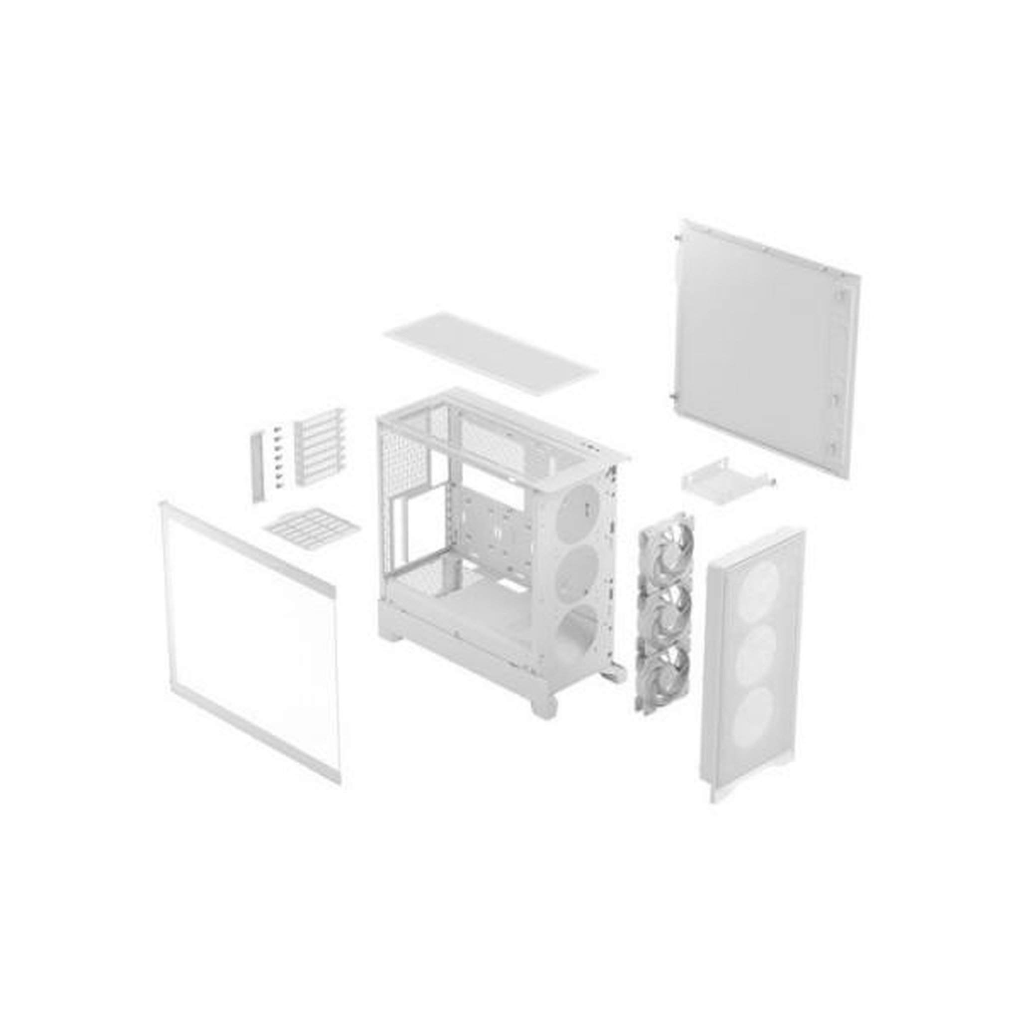 Voir la diapositive 2 : Fractal Design Boitier PC - FRACTAL DESIGN - FD-C-POA2A-04 - Pop 2 Air TG RGB - Format ATX - 3 ventilateurs a pales profilées - Blanc