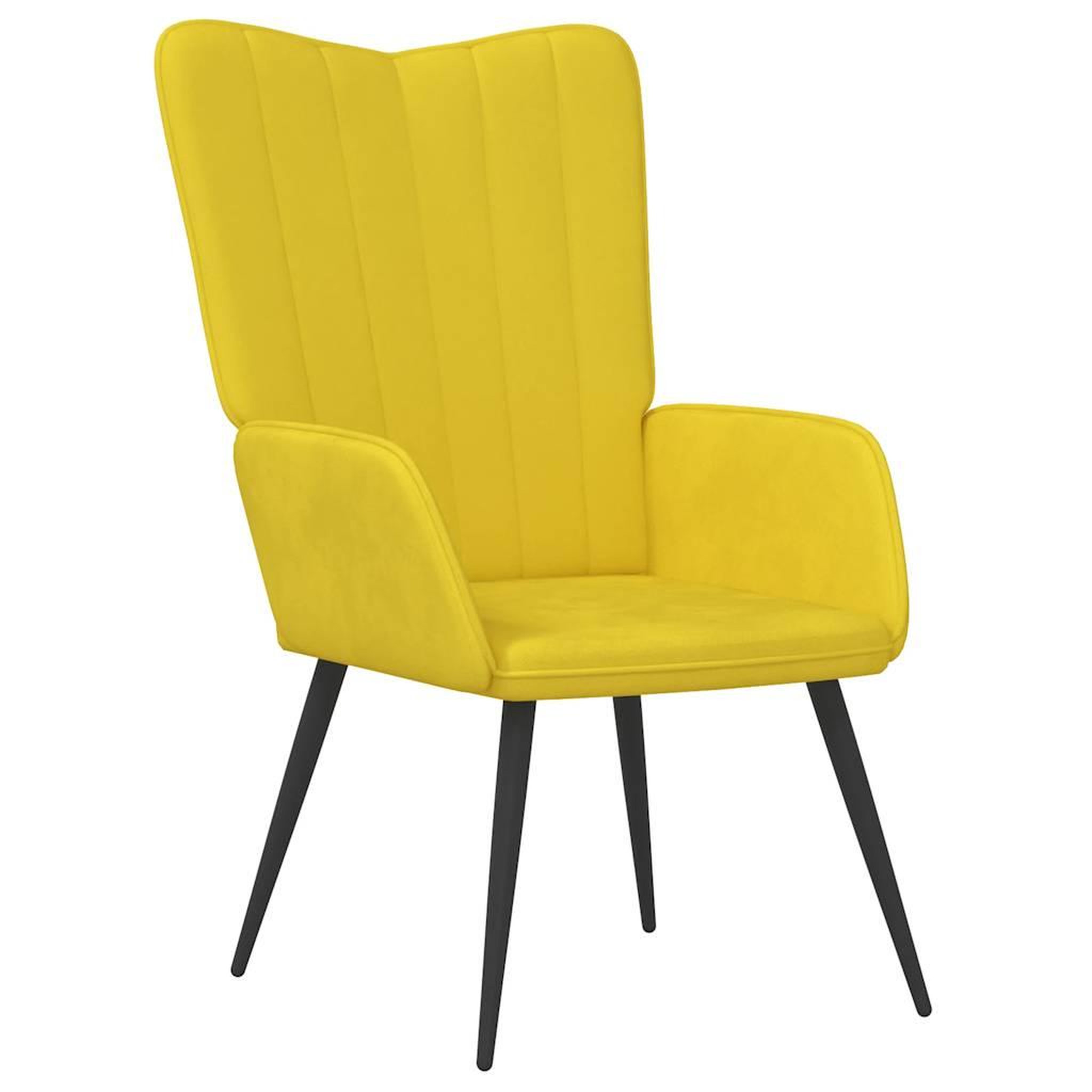 Voir la diapositive 2 : VIDAXL Chaise de relaxation Jaune moutarde Velours