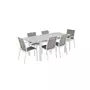 SWEEEK Salon de jardin table extensible - Chicago 210  - Table en aluminium 150/210cm avec rallonge et 6 assises en textilène