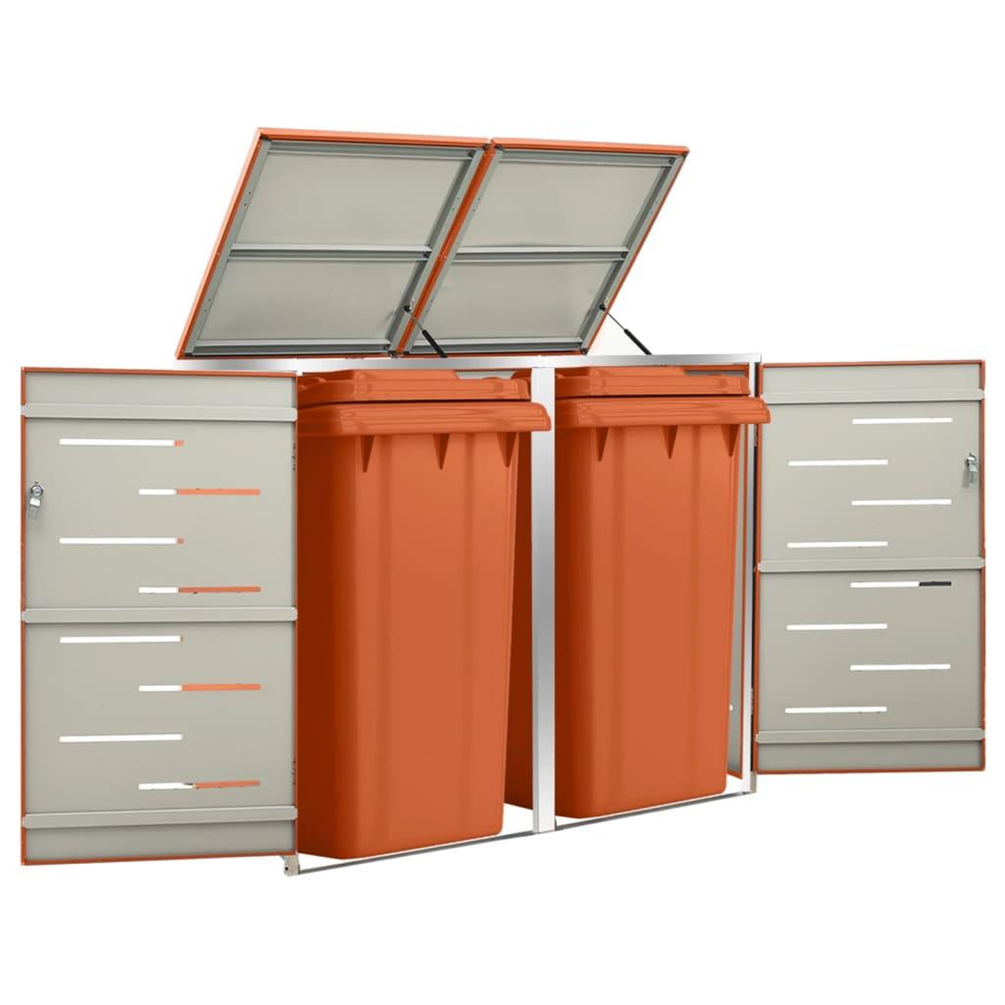 Voir la diapositive 1 : VIDAXL Abri pour deux poubelles 138x77,5x112,5 cm Inox