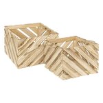 ATMOSPHERA Lot de 2 Caisses en Bois  Sulei  37cm Naturel