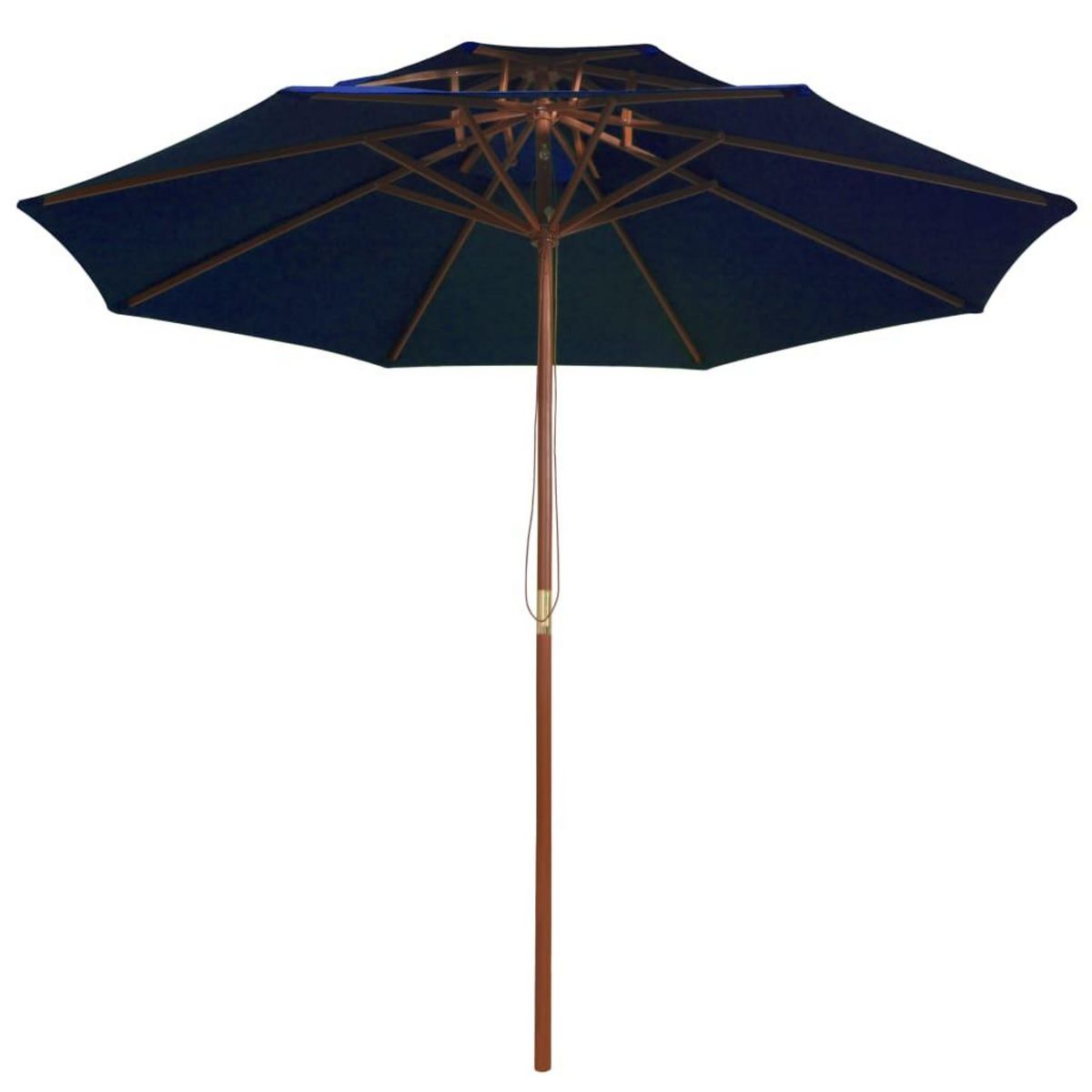 VIDAXL Parasol a deux etages avec mat en bois bleu 270 cm