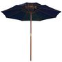 Voir la diapositive 2 : VIDAXL Parasol a deux etages avec mat en bois bleu 270 cm