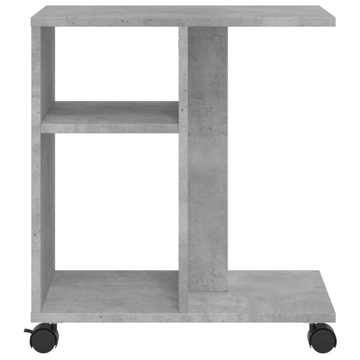 VIDAXL Table d'appoint avec roues gris beton bois d'ingenierie