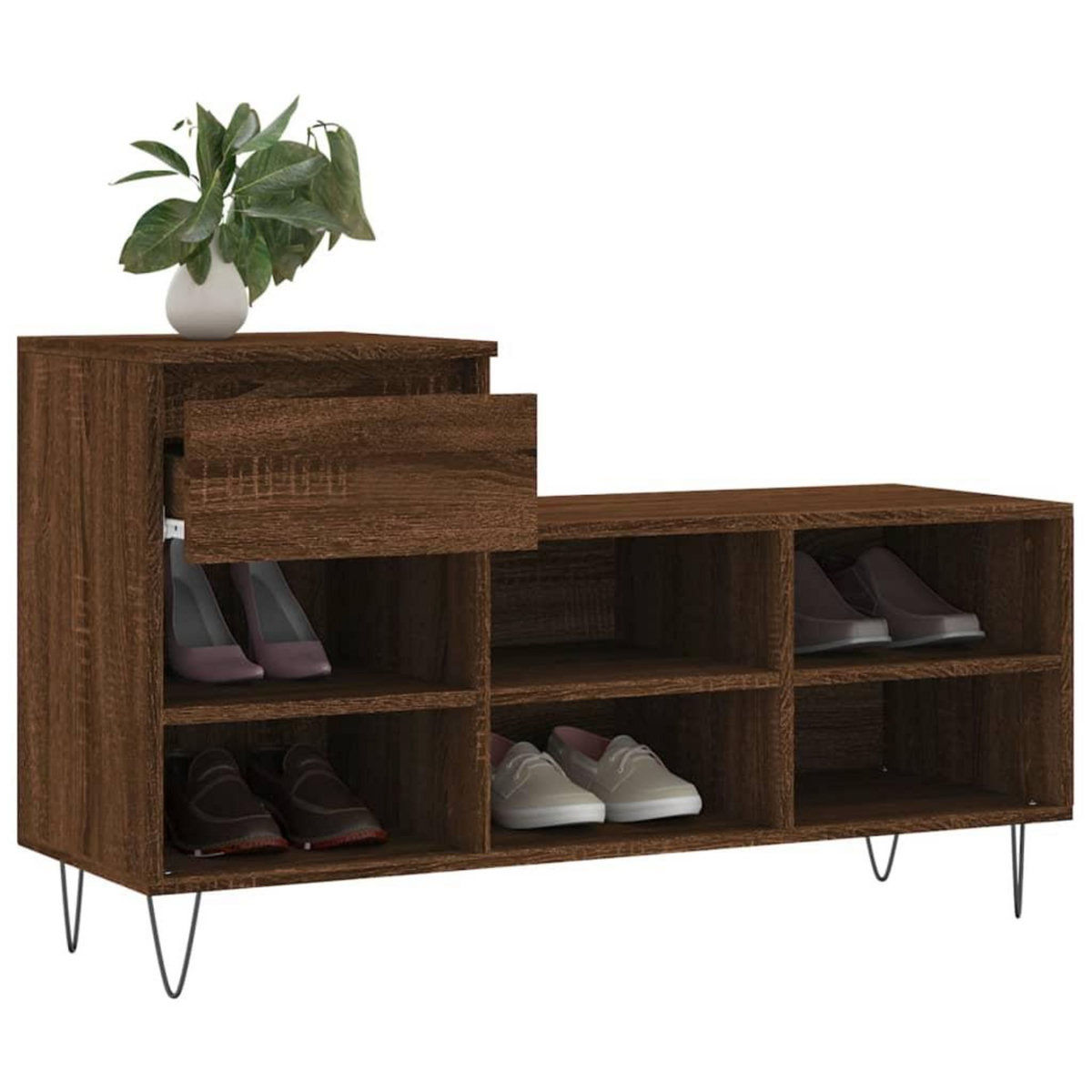 VIDAXL Armoire a chaussures Chene marron 102x36x60cm Bois d'ingenierie
