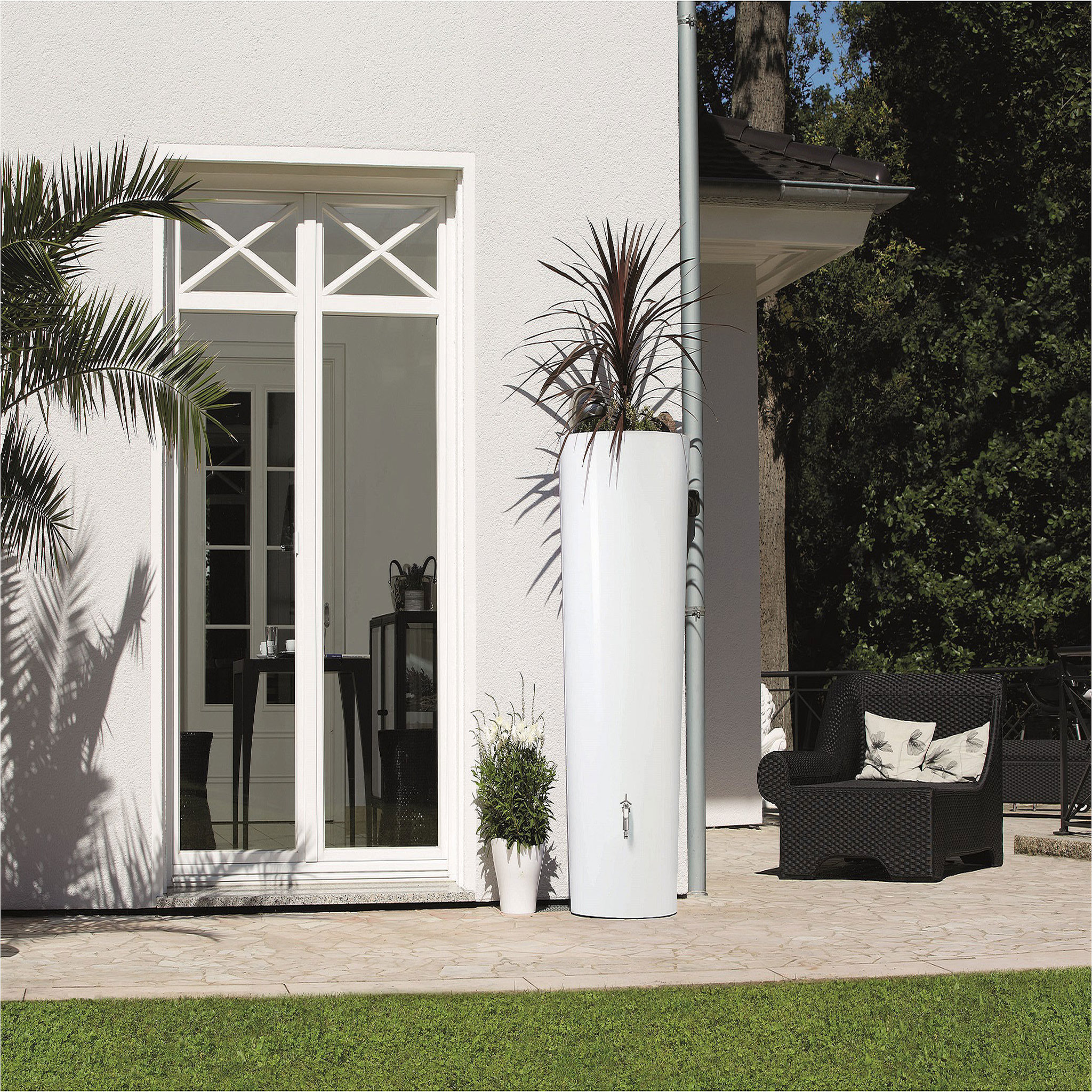 Voir la diapositive 2 : GARANTIA Récupérateur d'eau arrondi 350L Coco