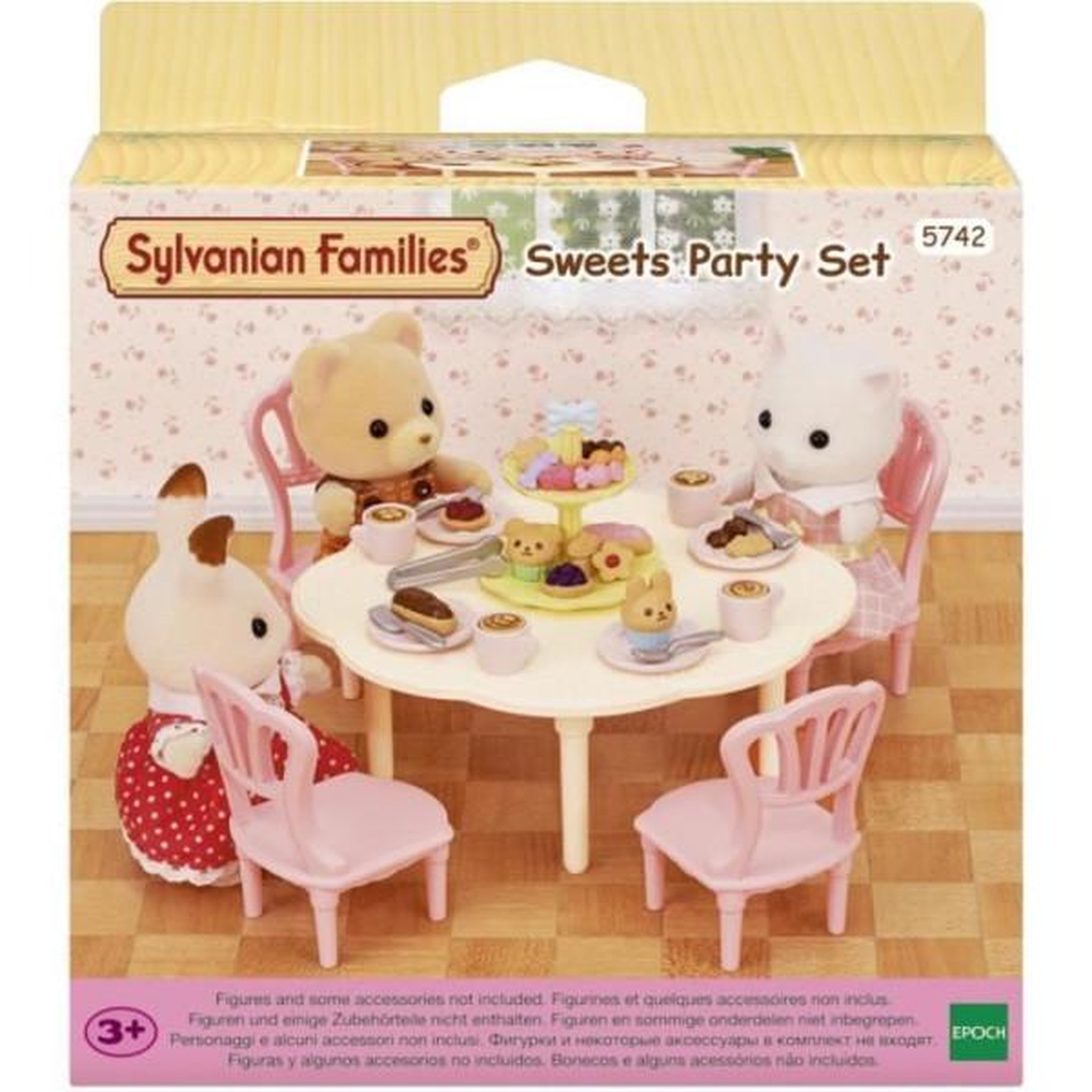 Sylvanian Families La table du goûter - SYLVANIAN FAMILIES - 5742 - Set de table avec chaises, vaisselle et pâtisseries