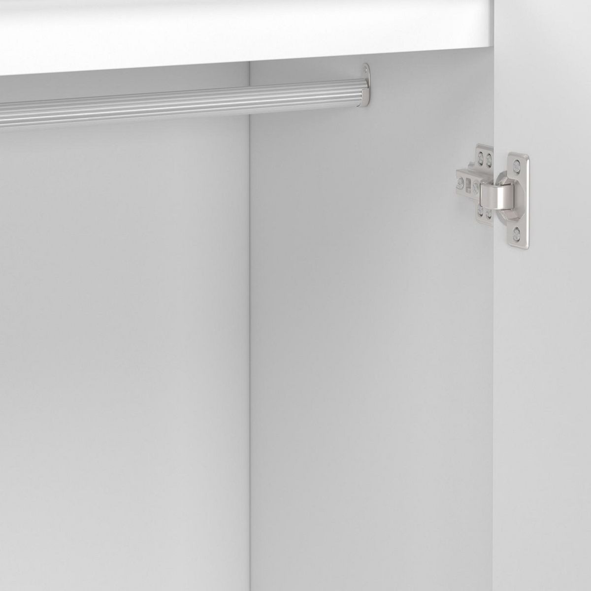 ID MARKET Armoire 2 portes HELSINKI scandinave blanc penderie 80 cm avec étagères rangement maxi capacité