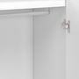Voir la diapositive 6 : ID MARKET Armoire 2 portes HELSINKI scandinave blanc penderie 80 cm avec étagères rangement maxi capacité