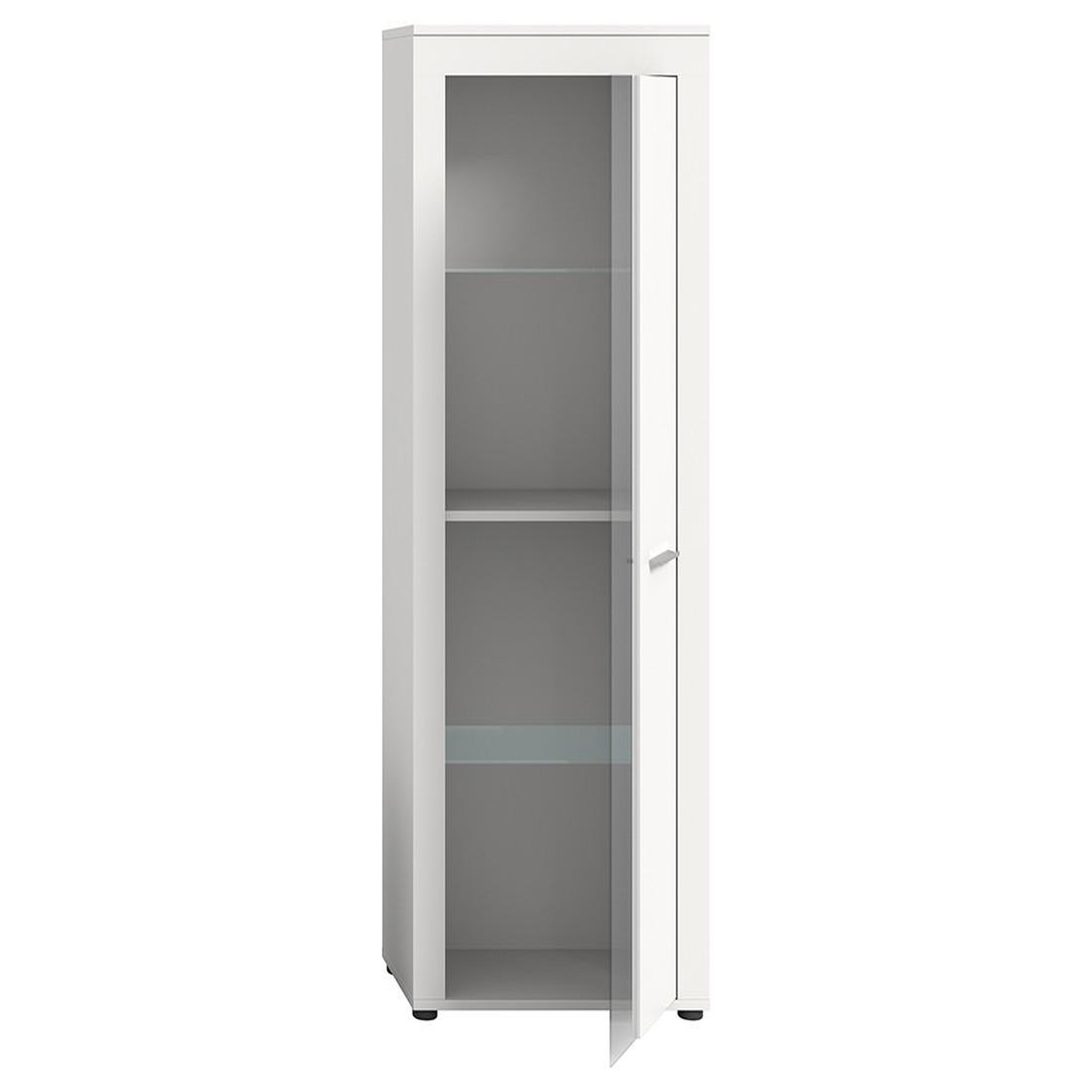 Voir la diapositive 3 : BEST MOBILIER Stafford - vitrine - blanc - 2 portes - 60x159 cm