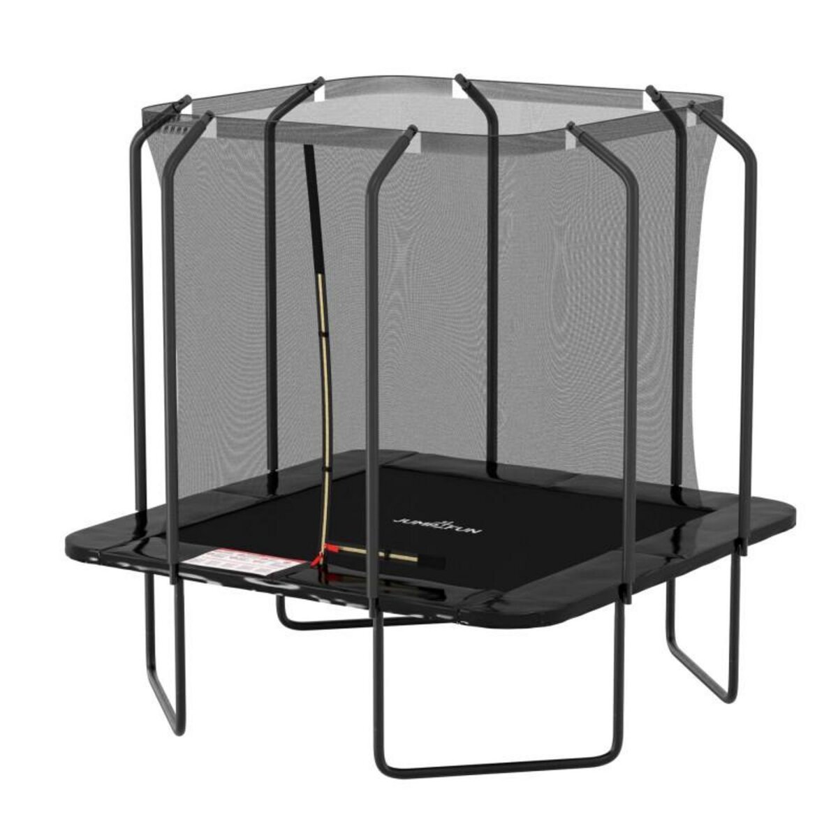 JUMP4FUN Trampoline extérieur Luxury Carré Noir - 244x244cm - avec Echelle, Tapis de Saut, Matelas de protection et Filet de sécurité