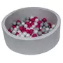  Piscine à balles Aire de jeu + 150 balles perle, rose, gris