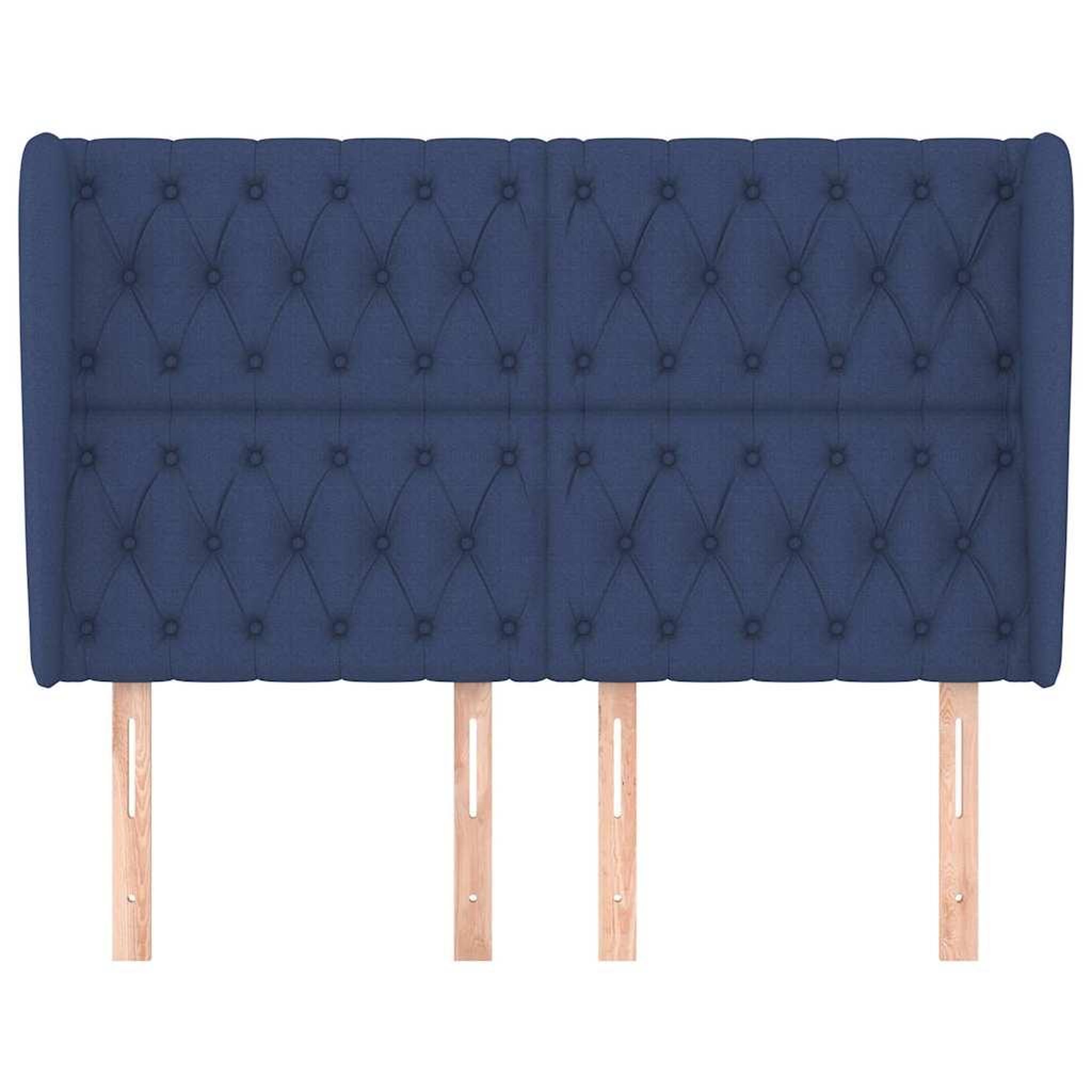 Voir la diapositive 4 : VIDAXL Tete de lit avec oreilles Bleu 147x23x118/128 cm Tissu
