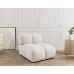 LISA DESIGN Grace - module d'assise sans accoudoir en velours texturé. Coloris disponibles : Gris, Vert, Violet, Bleu, Beige, Orange