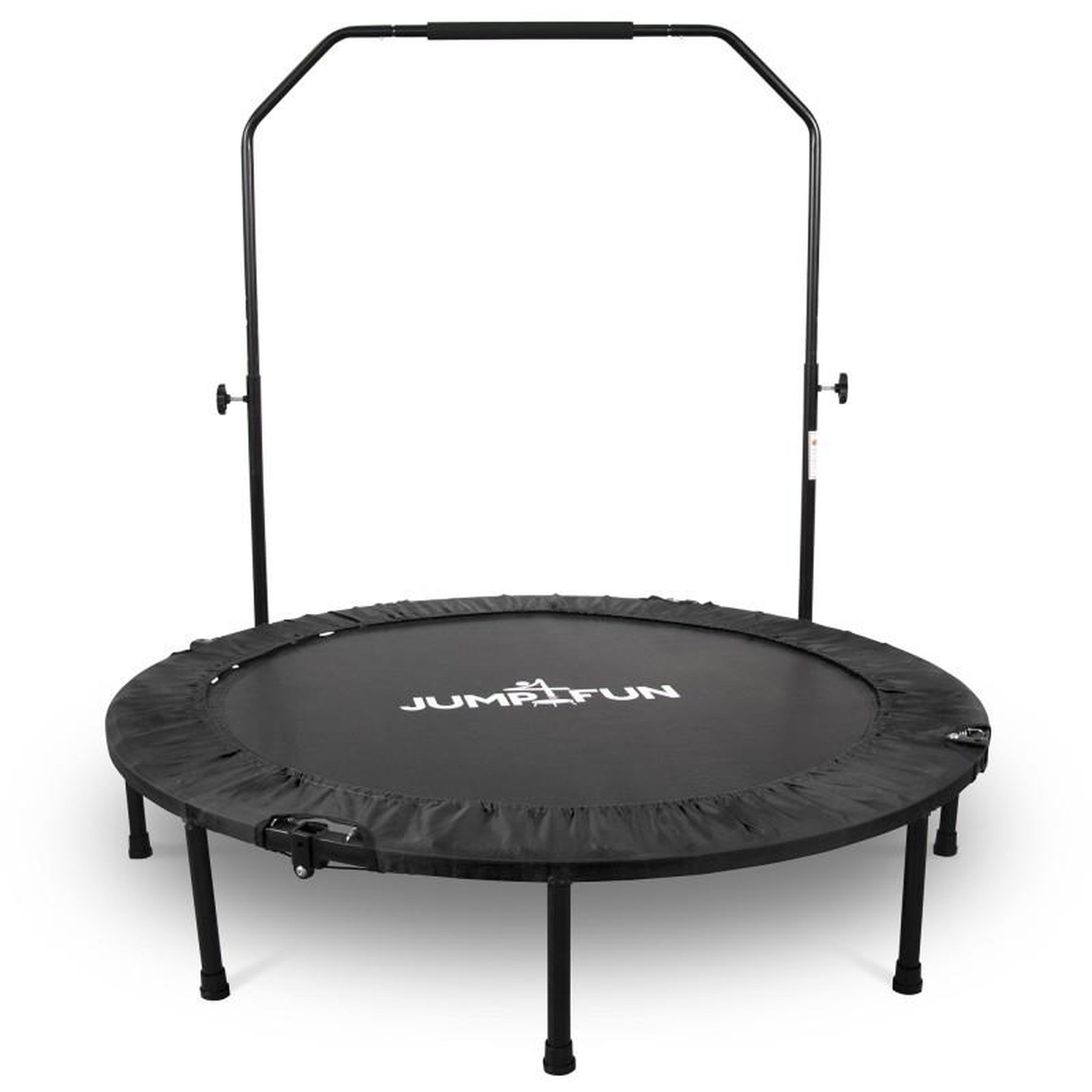 JUMP4FUN Mini Trampoline Fitness Jump4fun Pliable Double-Bar - Ø122cm. Coloris disponibles : Bleu, Noir, Gris, Rouge