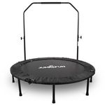JUMP4FUN Mini Trampoline Fitness Jump4fun Pliable Double-Bar - Ø122cm. Coloris disponibles : Rouge, Gris, Bleu, Noir