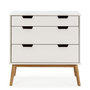 Voir la diapositive 3 : VS VENTA-STOCK Commode Baku 3 tiroirs couleur blanc, 80 cm longueur