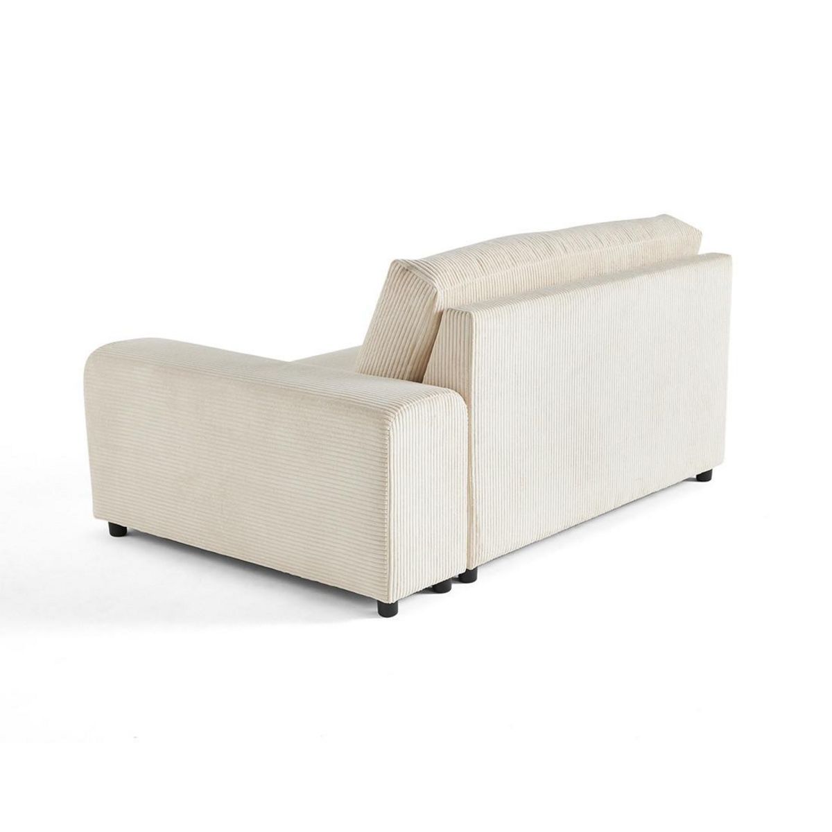 LISA DESIGN Garance - module d'assise 2 places avec accoudoir droit - en velours côtelé