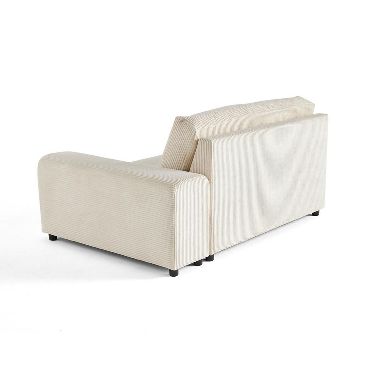 LISA DESIGN Garance - module d'assise 2 places avec accoudoir droit - en velours côtelé